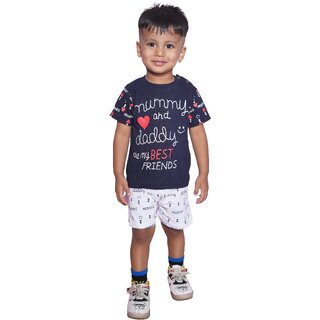 Kid Kupboard Cotton Baby Boys T-Shirt and Short Set, Blue and White, Half-Sleeves, 3-4 Years KIDS6717 Kid Kupboard Cotton Baby Boys T-Shirt and Short Set, Blue and White, Half-Sleeves, 3-4 Years KIDS6717