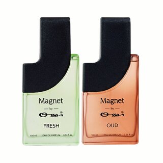                       Ossa Magnet Fresh  Oud Unisex Eau De Parfum Combo Long Lasting Fragrance Perfume for Men  Women (Pack of 2)                                              