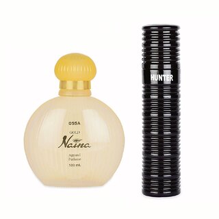 Ossa Hunter EDP 100ml And Gold Naina EDP 100ml Long Lasting Perfume Combo For Men And Women (Pack of 2) Ossa Hunter EDP 100ml And Gold Naina EDP 100ml Long Lasting Perfume Combo For Men And Women (Pack of 2)