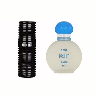                       Ossa Hunter EDP 60ml And Dream Collection EDP 60ml Long Lasting Perfume Combo For Men And Women (Pack of 2)                                              