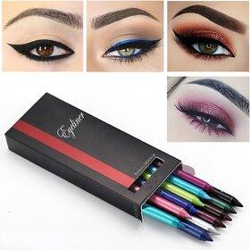 1/2/5/10 pcs Long Lasting Waterproof Colourful Eyeliner Pencil Pearl Light Eye Shadow Eyeliner Crayon Fashion Eye Makeup Cosmetics(10colors) (VGHU_10PCS(ASShown) )