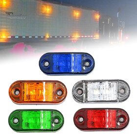 12/24V LED Side Marker Lights Warning Tail Light Auto Car External Lights Trailer Truck Lorry Yellow Orange White Red 1/2PCS (1PC-Green)