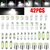 42Pcs Car Interior Combo LED Map Dome Door Trunk License Plate Light Bulbs Clear Xenon 6000k White License Plate Light Trunk Lig (42pcs/set)