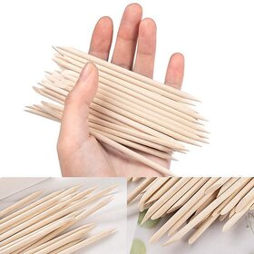 Multi Use Wooden Sticks for Press-on Nail 100 Pieces/Pack 7.5CM 11.4CM Available Cuticle Pusher Dotting Nail Art Design Tools (11.4CM 100PCS)