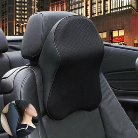 Fashion Car Seat Headrest Pad Memory Foam Pillow Head Neck Rest Support Cushion Black