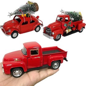 Vintage Metal Pickup Red Truck Farm House Rustic Decor Christmas (A)