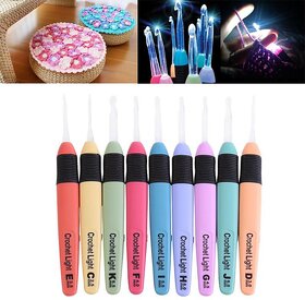 Led Light Up Crochet Hook Knitting Needles Weave Sewing Tool Accessories (2.5MM YELLOW)