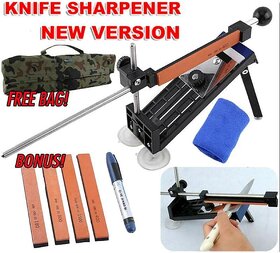 Professional Knife Sharpener Kitchen Sharpening System Fix Angle with 4 Stones