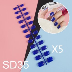 XS Short-Square 5 Sets Same Colors or Mixed Color Press-on Nail Set Nail Adhesive NOT Included 24 Pcs/Set Full Cover (SD05 5 Sets)