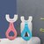 (Pack of 2) Toothbrush for Kids with U Shaped Silicone Brush Head for 360 Degree Cleaning Suitable For 2-6 Years, Manual, Heart Design, Multicolor