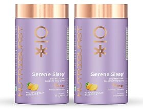 Nutriburst Serene Sleep 5MG Melatonin Gummies for Quality Deep Sleep Fresh Wake Up  No Stress  Anxiety  Natural Non-Addictive Non Habit Forming No Added Sugar Sleep-Aid  Mango Flavor (Pack of 2X60 Gummy)