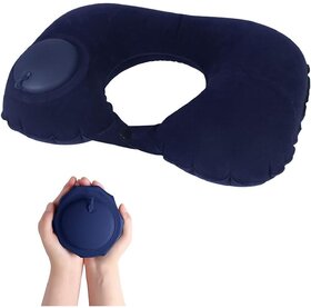 Nehnavaa All in one Store Traveling U-Shaped Neck Pillow, Velvet, Auto Inflate, Compact, Support Pack of 2