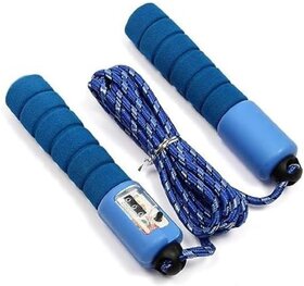 Jump Rope for Sports Fitness, 9 ft, Cotton Sponge, Skipping Wire, Blue, Pack of 1