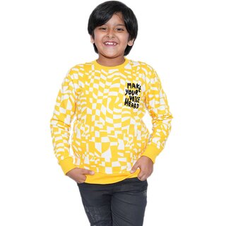                       Kid Kupboard Cotton Boys Sweatshirt, Yellow, Full-Sleeves, 7-8 Years KIDS6815                                              