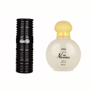 Ossa Gold Naina EDP Unisex Perfume 60ml And Hunter EDP Perfume For Men 60ml Long Lasting Fragrance (Pack of 2) Ossa Gold Naina EDP Unisex Perfume 60ml And Hunter EDP Perfume For Men 60ml Long Lasting Fragrance (Pack of 2)