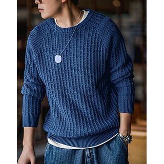                       Fashlook Solid Full Sleeve Casual Blue Sweaters For Mens                                              