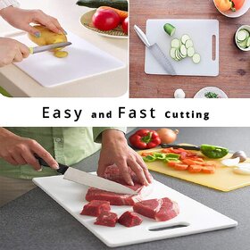 S.S.B BPA Free Cutting Chopping Board with Handle for Vegetable and Fruits Chopper 15x9 Inches(Set of 1 - Multicolor)