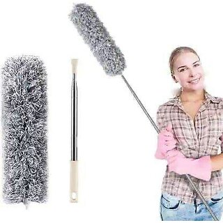                       Microfiber Feather Duster Bendable  Extendable Fan Cleaning Duster with 100 inches Expandable Pole Handle Washable Dust                                              