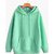 Fashlook Mens Light Green Solid Hooded Full Sleeve Sweatshirt