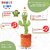 Green Dancing and Musical Cactus Toy  Interactive Fun for Kids and Adults (Green)