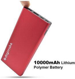 Digimate (DG-PB-1004-Red)10000mAh|Type-C Input (2-Way Port) 22.5W Fast Charging Powe Bank(Red)