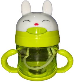 Mannat Spill-Proof Green Baby Sipper Cup 400ml With Soft Straw Water Bottle for Drinking