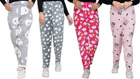 Minha pack of 1 Fashion Designer Printed Woolen Pyjama Lower for Women/Girls, Beautiful Designs  Colors(assorted colour)