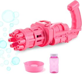 8 Hole Electric Gatling Bubble Gun for Kids with Soap Solution