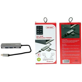                       4-in-1 USB C Multiport Adapter with HDMI, USB, Ethernet, and PD Charging (VD-ADP021)                                              