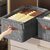 Wardrobe Organizer For Clothes, Storage Basket with Lid Dustproof Organisers Storage Box with Metal frame Clothes Cover