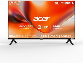 Acer V PRO 80 cm (32 inches) Series HD Ready Smart QLED Google TV, AR32QDXGU2841AT, Black, 2024 Model