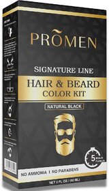 ENTICCA PROMEN Hair  Beard Color Kit  5-10 Minutes Moustache and Hair Dye  Long Lasting with Brilliant Shine  Easy t