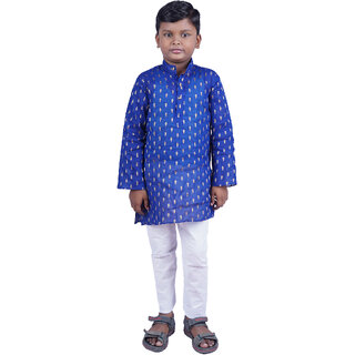 Kid Kupboard Cotton Boys Kurta and Pyjama Set, Multicolor, Full-Sleeves, 7-8 Years KIDS6826 Kid Kupboard Cotton Boys Kurta and Pyjama Set, Multicolor, Full-Sleeves, 7-8 Years KIDS6826