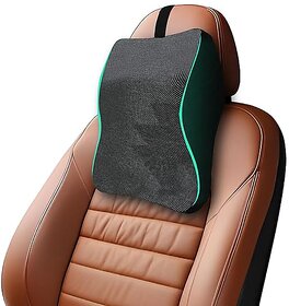 Black Headrest Pad with Memory Foam Pad for Head, Neck, and Rest Support set of 1