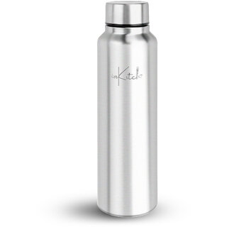                       inKitch Stainless Steel Water Bottle, 1000 ml, Silver  Leak Proof  Single Walled  Office Bottle                                              