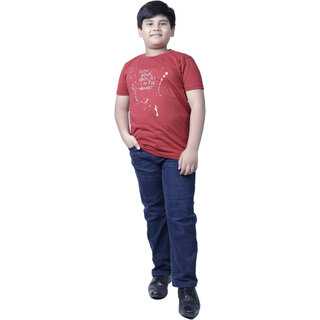 Kid Kupboard Cotton Boys T-Shirt, Red, Half-Sleeves, 12-13 Years KIDS6906 Kid Kupboard Cotton Boys T-Shirt, Red, Half-Sleeves, 12-13 Years KIDS6906