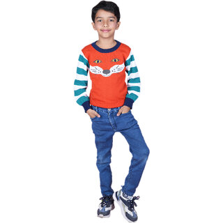                       Kid Kupboard Cotton Boys Sweatshirt, Multicolor, Full-Sleeves, 8-9 Years KIDS6929                                              