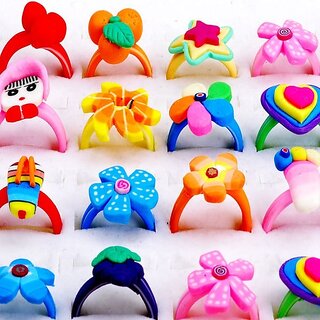                       Wholesale Jewellery Mix Lots 25Pcs/lot Children Kids Finger Rings Colorful Ploymer Clay Rings                                              