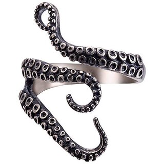                       Vintage Octopus Squid Ring Punk Titanium Steel Adjustable Ring Unisex Antique Sea Monster Jewelry                                              