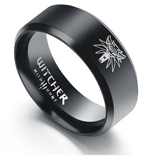                       The Witcher 3 Wolf head 316L titanium steel ring                                              