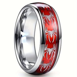 Punk Style Band Ring Made Of Stainless Steel Trendy Spider Design Suitable For Men And Women Match Daily Outfits Party Decor
