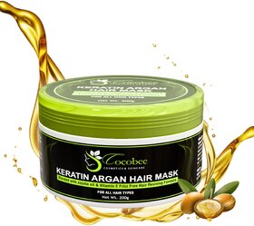 COCOBEE Keratin Argan Hair Mask Pack of 1  Nourishing  Repairing Treatment for Smooth, Shiny Hair