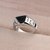 Classic Men's Punk Black Square Fashion Men's Ring Surface Classic Pattern Fashion Silver Plated Ring Size 6-12