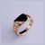 Classic Men's Punk Black Square Fashion Men's Ring Surface Classic Pattern Fashion Silver Plated Ring Size 6-12