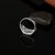 Classic Men's Punk Black Square Fashion Men's Ring Surface Classic Pattern Fashion Silver Plated Ring Size 6-12