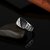Classic Men's Punk Black Square Fashion Men's Ring Surface Classic Pattern Fashion Silver Plated Ring Size 6-12
