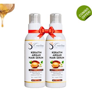 COCOBEE Keratin Argan Oil Hair Serum Pack of 2 200ml Silky Silky Shiny Nourishing Formula for Smooth COCOBEE Keratin Argan Oil Hair Serum Pack of 2 200ml Silky Silky Shiny Nourishing Formula for Smooth