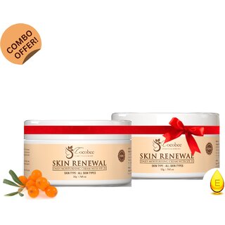 COCOBEE Skin Renewal Daily Moisturising Cream with SPF 25 Pack of 2, 100g All Skin Types COCOBEE Skin Renewal Daily Moisturising Cream with SPF 25 Pack of 2, 100g All Skin Types