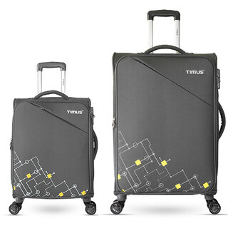 Timus Flash Plus 58cm68 cm-Soft Luggage Trolley Bags Combo Set 2 Soft Spinner Wheels Expandable Cabin Check-in Timus Flash Plus 58cm68 cm-Soft Luggage Trolley Bags Combo Set 2 Soft Spinner Wheels Expandable Cabin Check-in