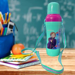                       Mannat FROZEN Printed Plastic School Water Bottle for kids 500 mL(Blue,Set of 1 )                                              